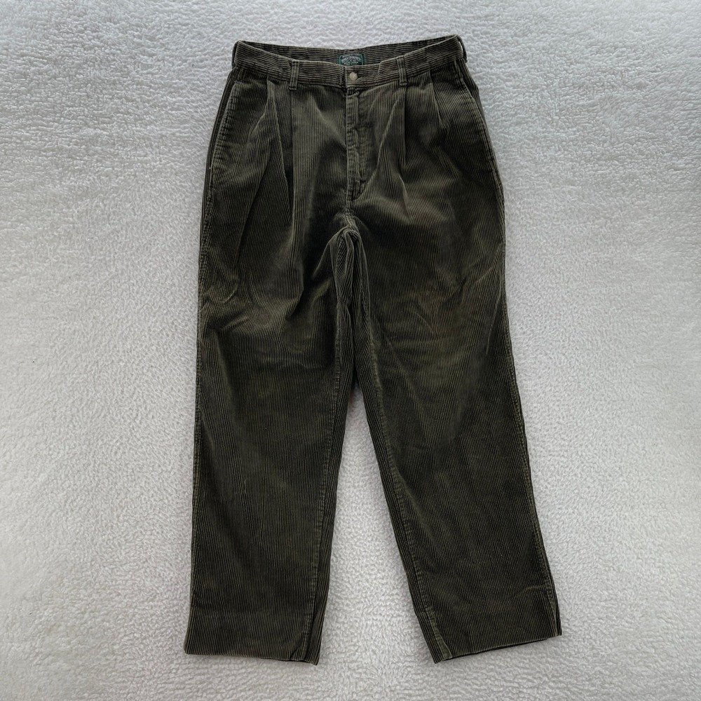 Vintage Polo Country Ralph Lauren Corduroy Pants Mens 32x30* Green Pleated USA